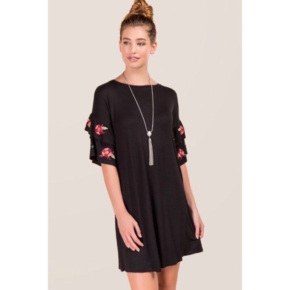 Francesca's Collections Dresses & Skirts - Francesca’s Alya Shelbey Embroidered Ruffle Dress